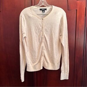 Maglia Cream Knit Cardigan Cashmere blend Size Large